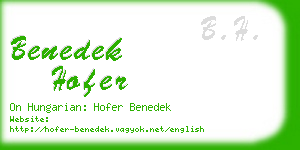 benedek hofer business card